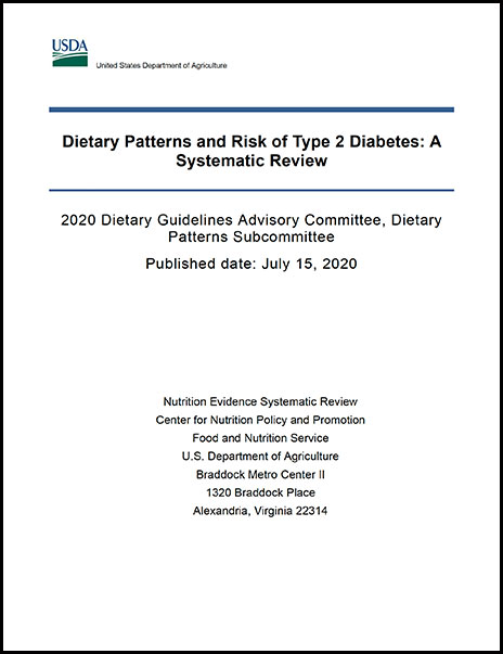 Cover of Dietary Patterns and Risk of Type 2 Diabetes Report