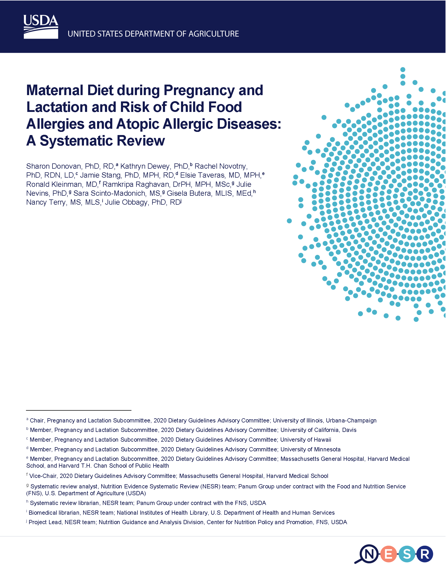 Cover of relationship between maternal diet during pregnancy and lactation and risk of childhood allergies report