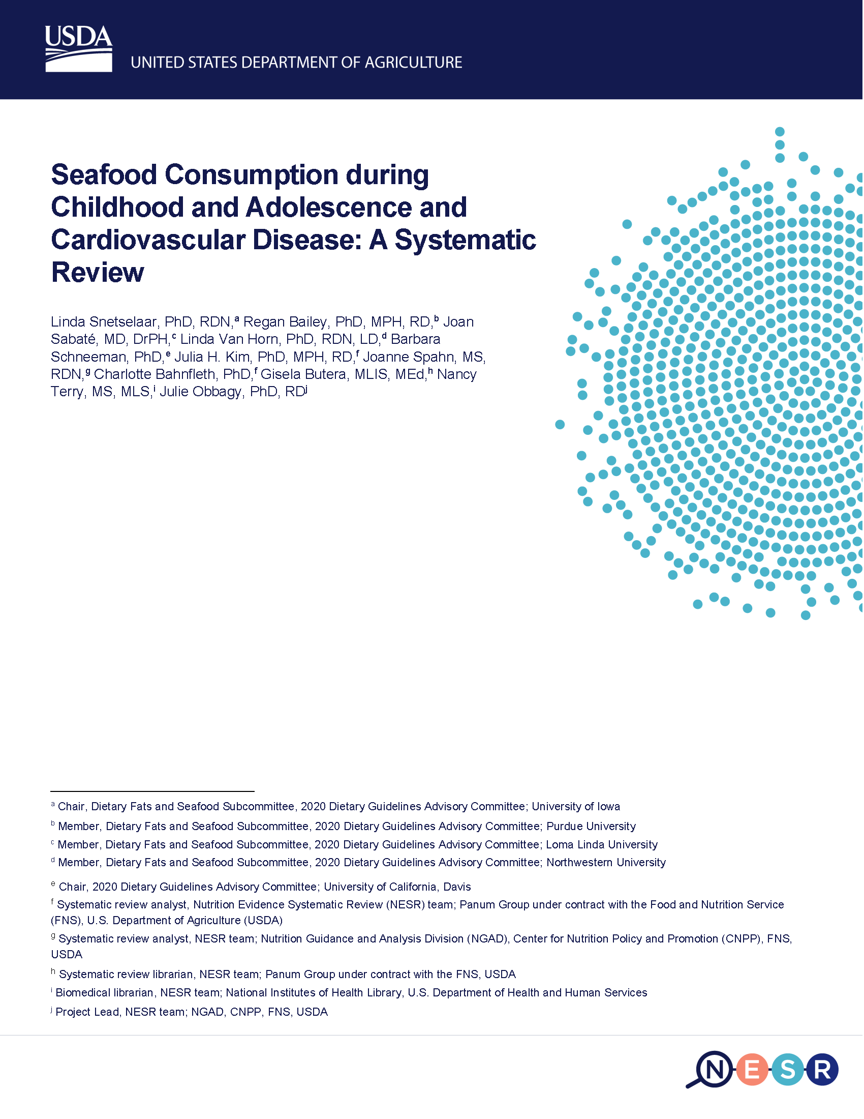 Cover of relationship between consumption of seafood in childhood and risk of cardiovascular disease report